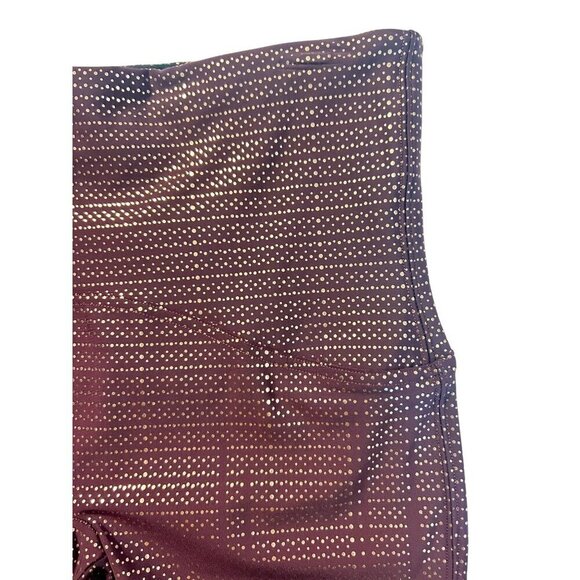 SPANX Metallic Dot Print Active 7/8 Leggings in Wine/Rose Gold Large Medium NWOT - Picture 5 of 8